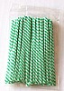 GREEN-WHITE STRIPE 4” Twistie Bag Ties (Qty 100)