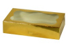 8-1/2 x 5-3/8 x 2 GOLD Metallic Greaseproof Box w/Window -1# (Qty 20)