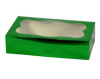 8-1/2 x 5-3/8 x 2 GREEN Metallic Greaseproof Box w/Window -1# (Qty 20)