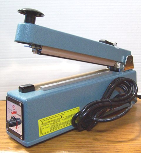 KF-205HC 8 Inch Portable Hand Operated Impulse Heat Sealer with 5mm Flat Band Seal (and Cutting Knif