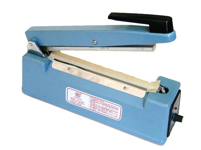 PFS-200B-10mm 8 Inch Portable Hand Operated Impulse Heat Sealer with 10mm Flat Band Seal